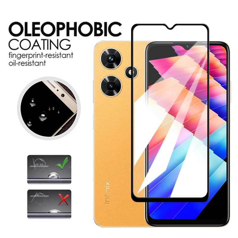 Infinix Hot 30I Tempered Glass Infinix Hot 30I NFC Glass Full Cover Screen Protector Infinix Hot 30I Protective Film - Image 3