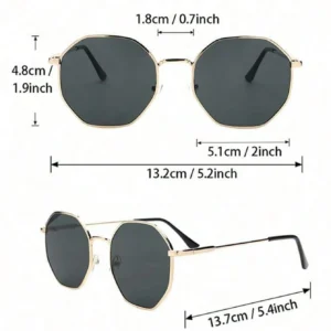 Classical Sunglasses Metal Geometric&Round Frame Fashion Classical Sunglasses for Vacation Decors Photo Props - Image 7