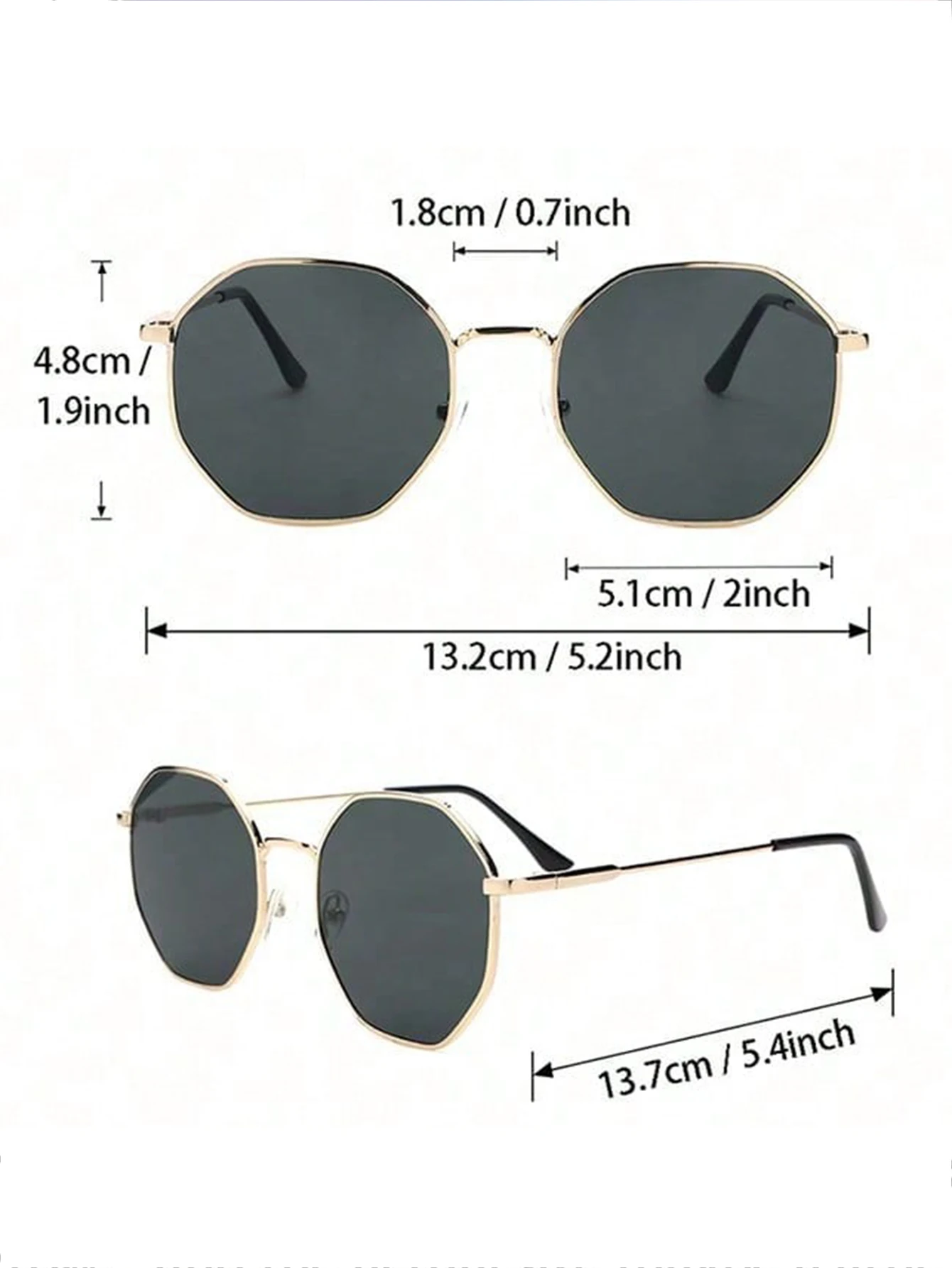 Classical Sunglasses Metal Geometric&Round Frame Fashion Classical Sunglasses for Vacation Decors Photo Props - Image 7