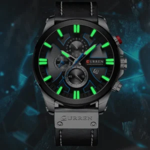 CURREN Men'S Chronograph Watch Quartz Movement Luminous Hands Casual Sport Waterproof Watch - Image 6