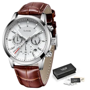 LIGE Luxury Men Watch Business Square Watch Chronograph - Image 22