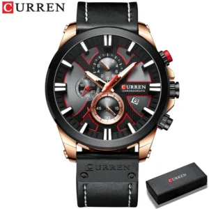 CURREN Men'S Chronograph Watch Quartz Movement Luminous Hands Casual Sport Waterproof Watch - Image 14