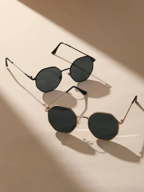 Classical Sunglasses Metal Geometric&Round Frame Fashion Classical Sunglasses for Vacation Decors Photo Props
