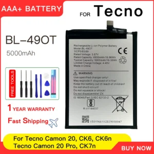 Tecno Battery Camon 20, CK6, Ck6N, Camon 20 Pro, Ck7N, 3.87V 5000Mah