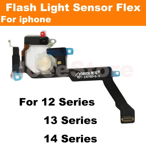 Flash Light Sensor Flex Cable for Iphone 13 14 12 Pro Max Mini Flex Repair Parts