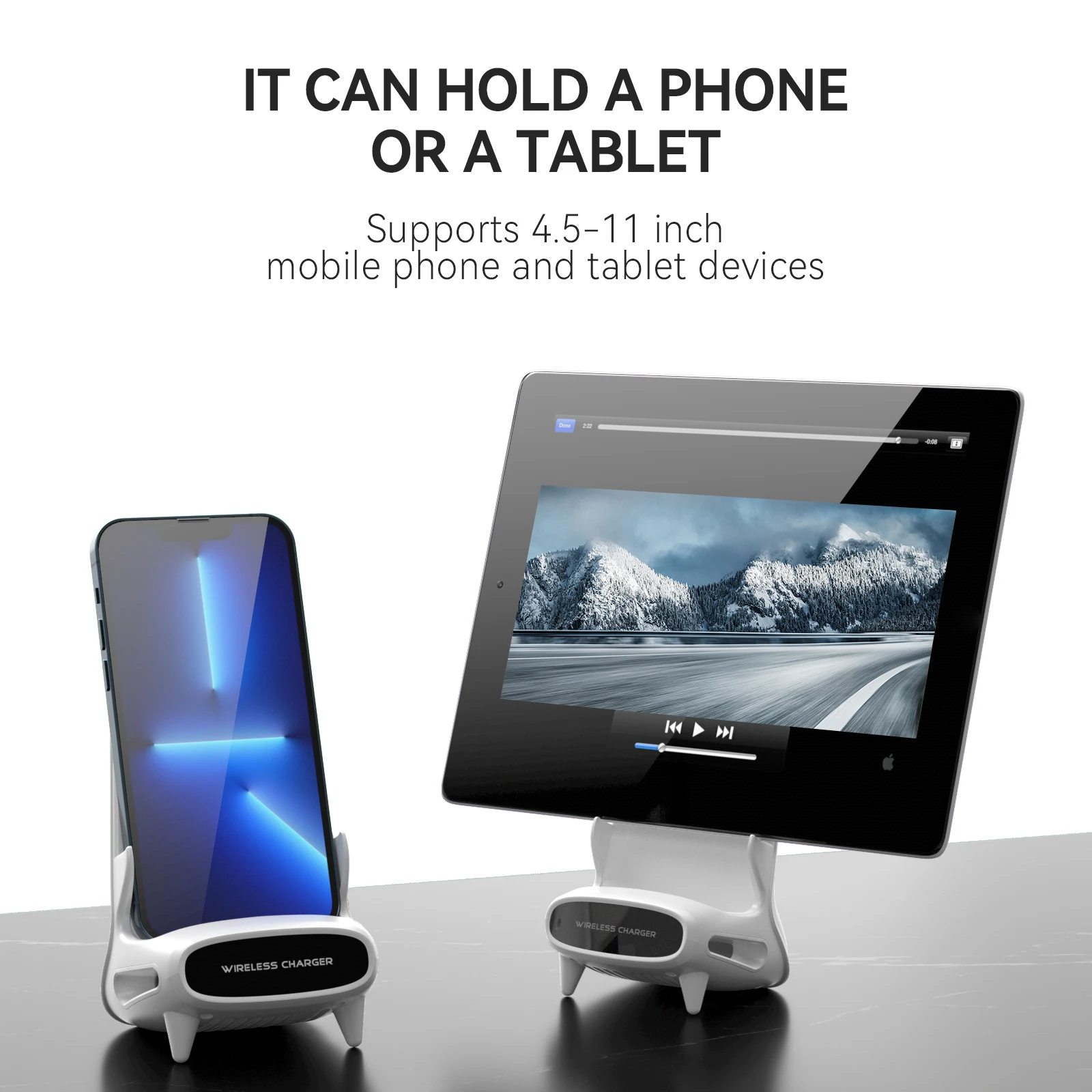 15W Wireless Charging Stand Holder Magnetic Charger with Speaker - Image 4