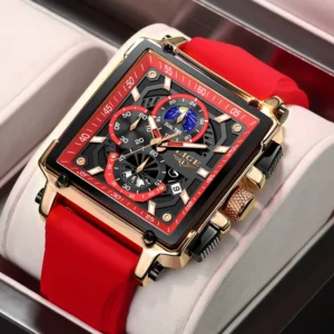 LIGE Luxury Men Watch Business Square Watch Chronograph - Image 15