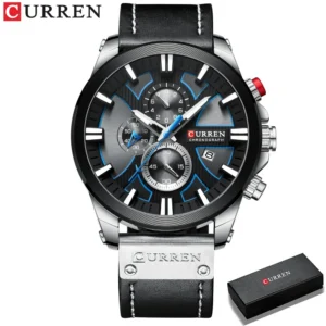 CURREN Men'S Chronograph Watch Quartz Movement Luminous Hands Casual Sport Waterproof Watch - Image 11
