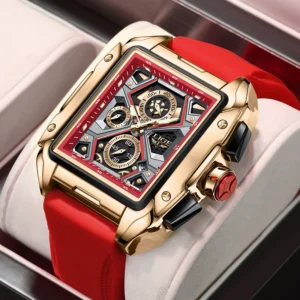 LIGE Luxury Men Watch Business Square Watch Chronograph - Image 12