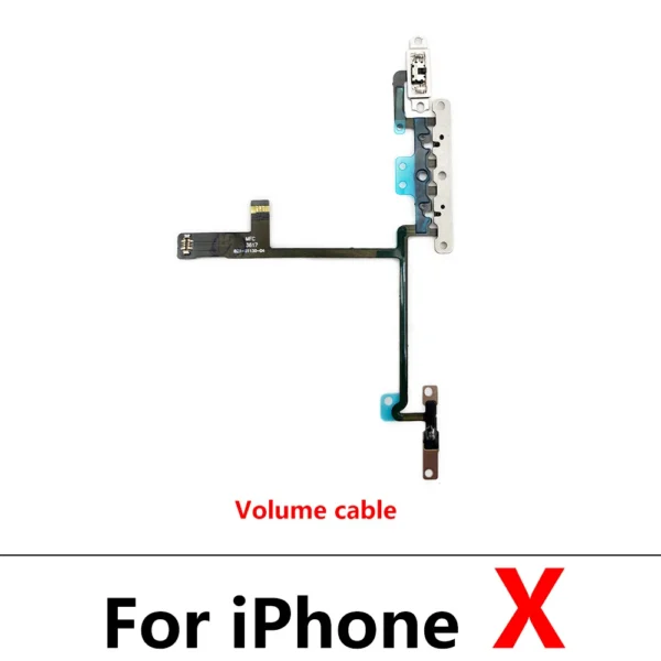 Power Flex Cable for Iphone 7 8 plus X XR XS Max Mute & Volume Switch on off Button Key Replacement Parts