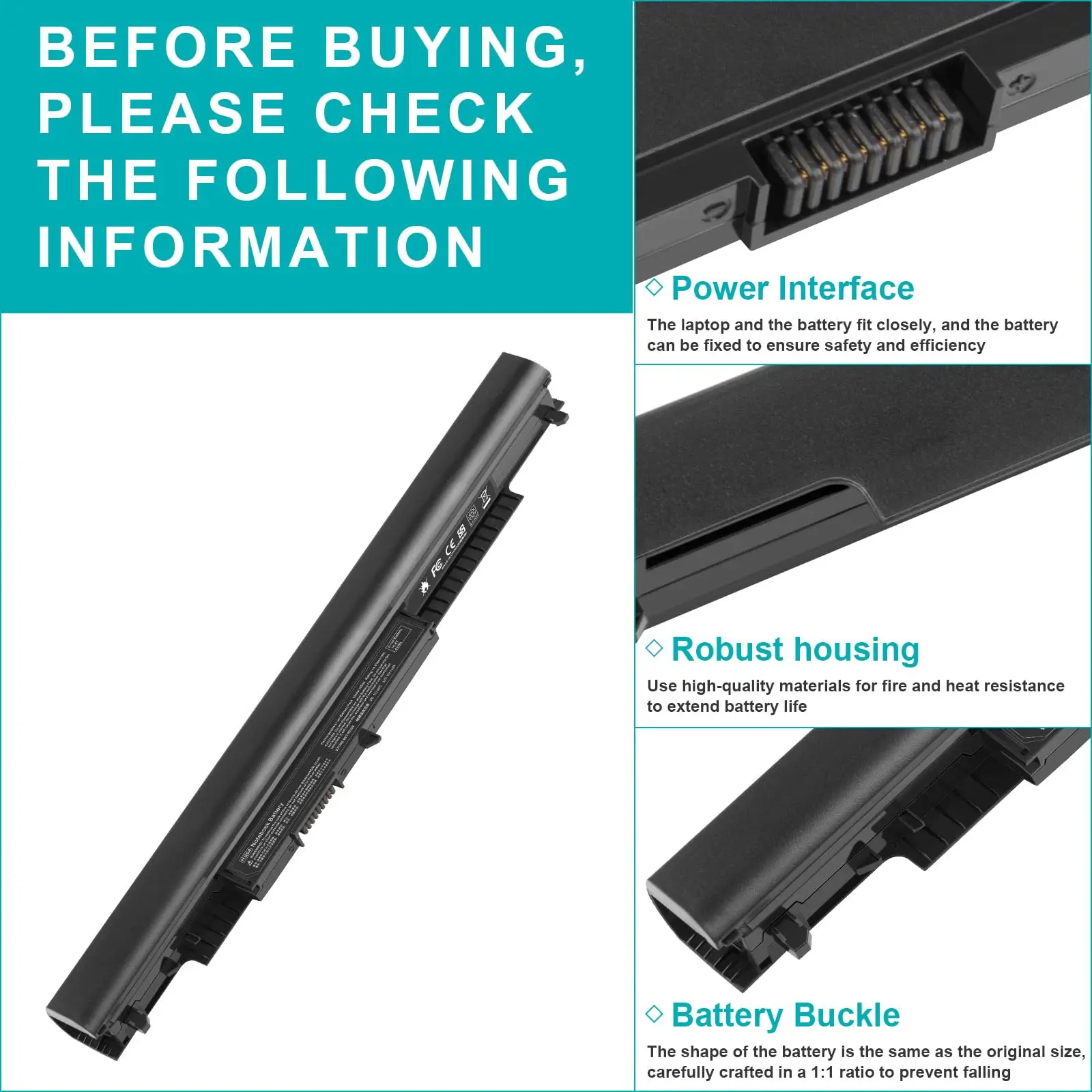 HS04 HS03 807956-001 807957-001 807612-421 Hp 240 245 246 250 255 256 G4/G5 Pavilion 14-AC 15-AC 17-X Series - Image 3