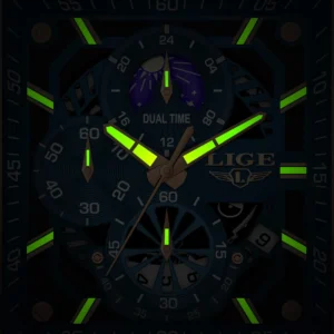 LIGE  Mens Watches Hollow Square Sport Watch Silicone Strap Waterproof - Image 7