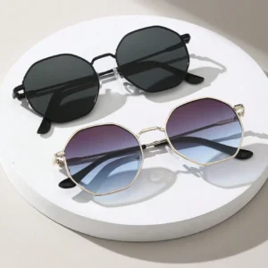 Classical Sunglasses Metal Geometric&Round Frame Fashion Classical Sunglasses for Vacation Decors Photo Props