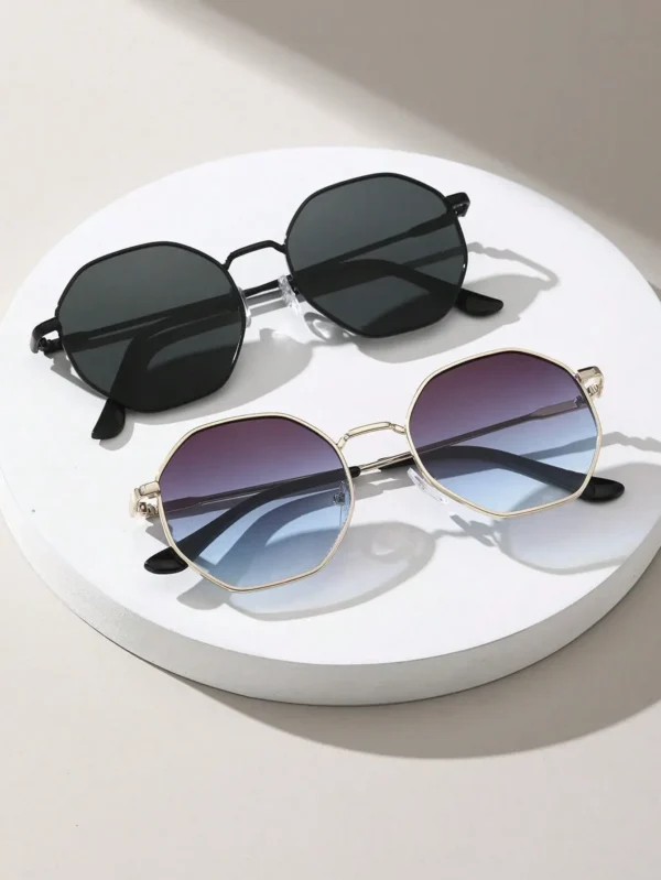 Classical Sunglasses Metal Geometric&Round Frame Fashion Classical Sunglasses for Vacation Decors Photo Props