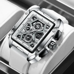 LIGE Luxury Men Watch Business Square Watch Chronograph - Image 13