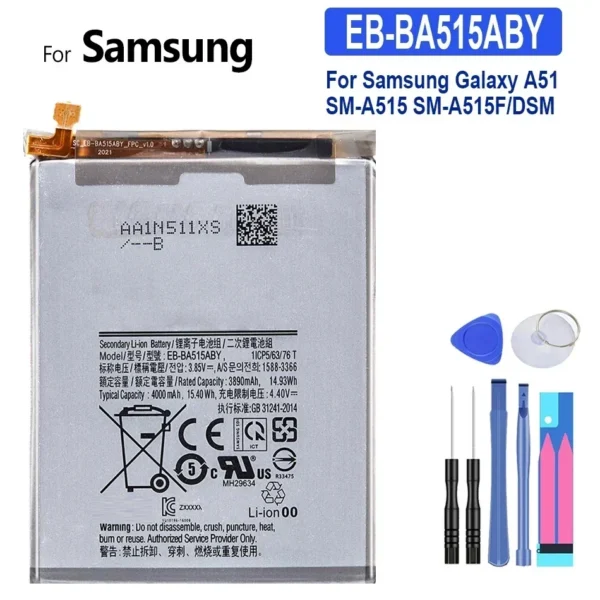 Battery for Galaxy A71 A70 A60 A53 A51 5G A50 A42 A72 A41 A40 A31 A21S A20E A10E A13 SM-A705 SM-A5360 A5360 A33