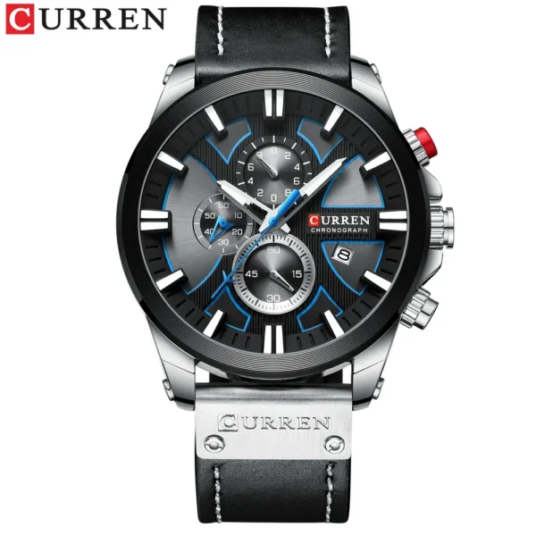 CURREN Men'S Chronograph Watch Quartz Movement Luminous Hands Casual Sport Waterproof Watch