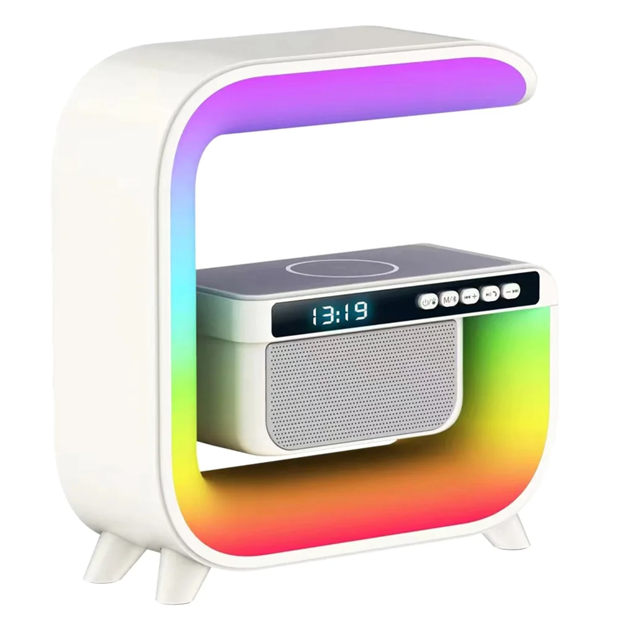 XM-G3 Bluetooth Speaker Alarm Clock 15W Wireless Charging Colorful Light - Image 4