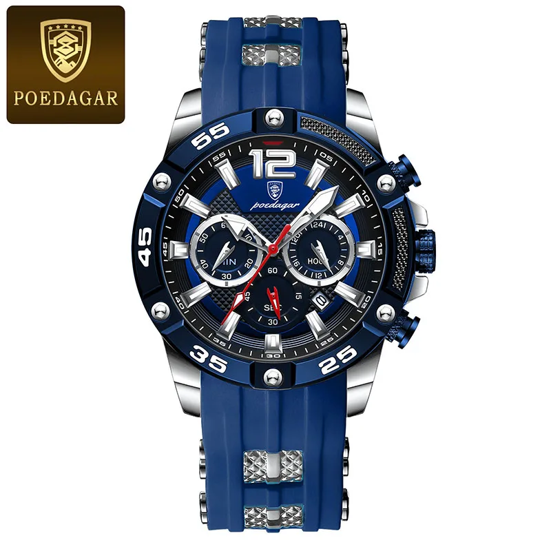 POEDAGAR Silicone Strap Sport Men