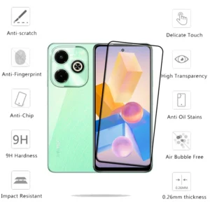 Infinix Hot 40I Glass Infinix Hot 40I Tempered Glass Protective Full Cover Glue HD 9H Screen Protector - Image 4