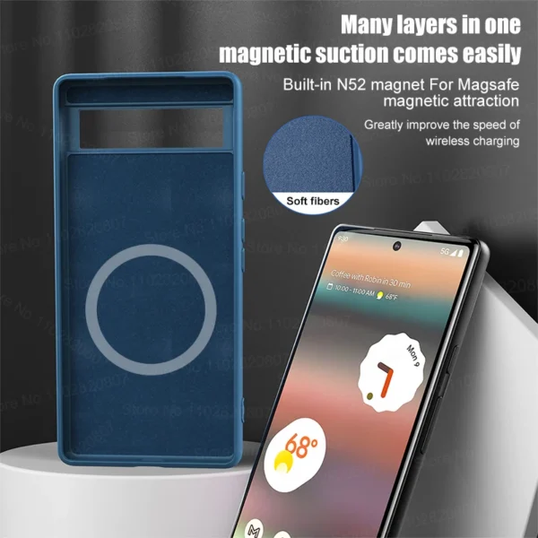 Magnetic Case for Google Pixel 8 7 6 Pro Wireless Charge Bumper Cover Phone Accessories