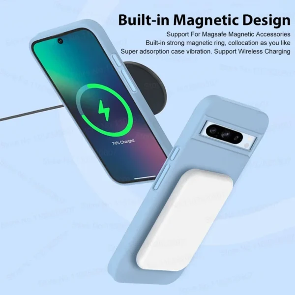 Magnetic Case for Google Pixel 8 7 6 Pro Wireless Charge Bumper Cover Phone Accessories