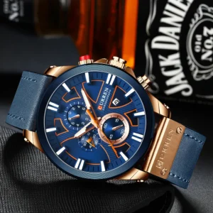 CURREN Men'S Chronograph Watch Quartz Movement Luminous Hands Casual Sport Waterproof Watch - Image 3