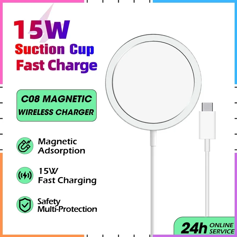 Universal 15W Wireless Charger Qi Fast Charging Receiver Pad Magnetic for Iphone Xiaomi Huawei Phones - Image 3