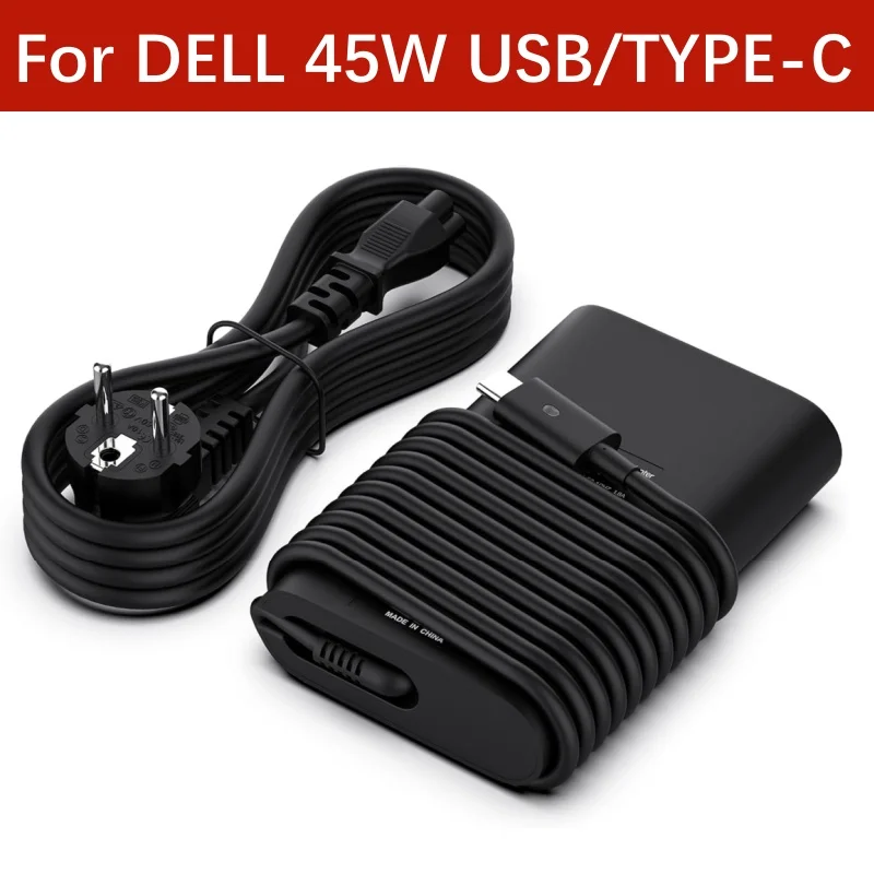 DELL XPS Charger 12 13 9365 9370 7390 9380, Latitude 7389 7390 7275 7370 45W USB Type-C - Image 1