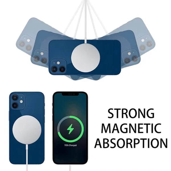 Universal 15W Wireless Charger Qi Fast Charging Receiver Pad Magnetic for Iphone Xiaomi Huawei Phones