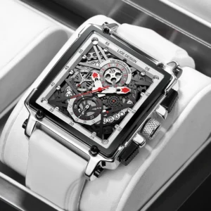 LIGE Luxury Men Watch Business Square Watch Chronograph - Image 11
