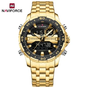 NAVIFORCE NF9234 Black Gold Men Wrist Watches Sport Waterproof Stainless Steel Strap - Image 11