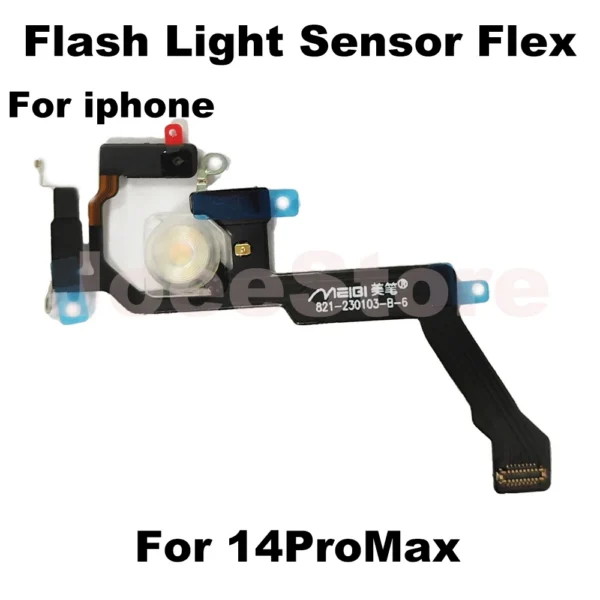 Flash Light Sensor Flex Cable for Iphone 13 14 12 Pro Max Mini Flex Repair Parts