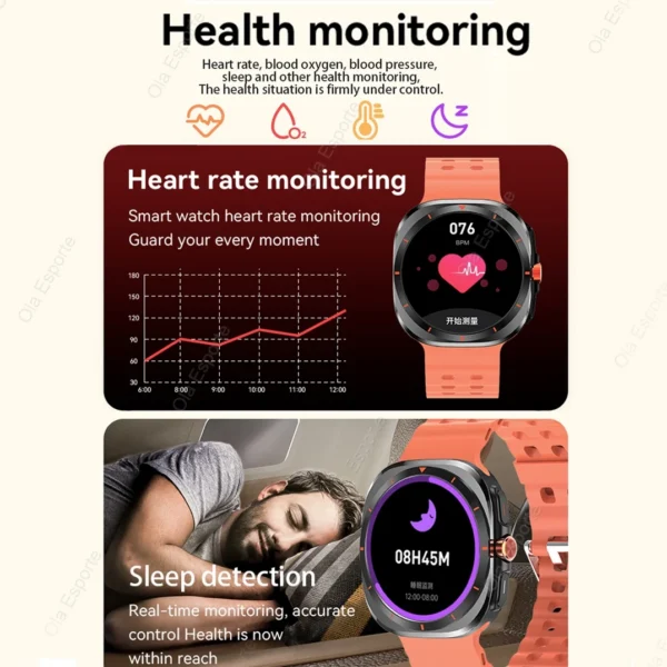 Smartwatch Men 1.52Inch HD Bluetooth Calls Waterproof Fitness Smart Watch 2025 Suitable for Samsung Galaxy Watch 7 Ultra New NFC