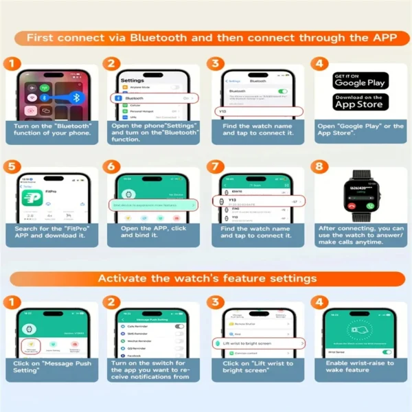 Smart Watch for Men Women Gift Full Touch Screen Sport Fitness Watches BT Call Wristwatch