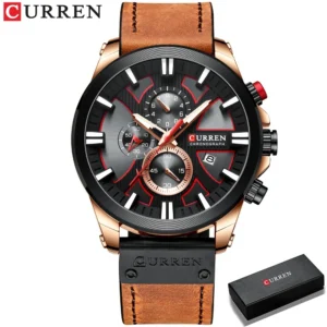 CURREN Men'S Chronograph Watch Quartz Movement Luminous Hands Casual Sport Waterproof Watch - Image 22