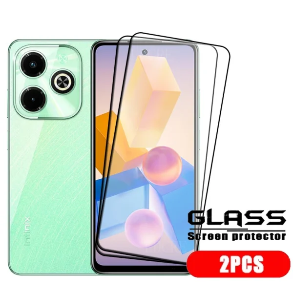 Infinix Hot 40I Glass Infinix Hot 40I Tempered Glass Protective Full Cover Glue HD 9H Screen Protector