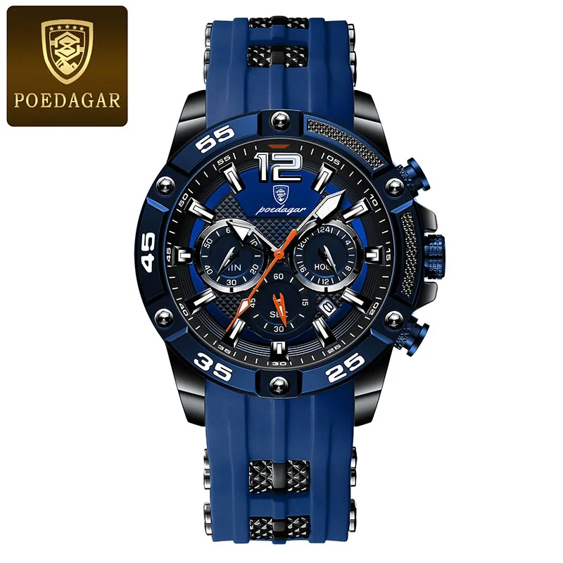 POEDAGAR Silicone Strap Sport Men