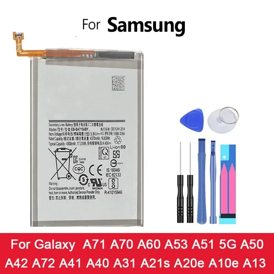 Battery for  Galaxy A71 A70 A60 A53 A51 5G A50 A42 A72 A41 A40 A31 A21S A20E A10E A13 SM-A705 SM-A5360 A5360 A33 - Image 2