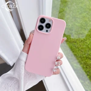 Silicone Pink Phone Case for Iphone 15 14 13 12 11 Pro Max plus - Image 3