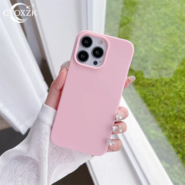 Silicone Pink Phone Case for Iphone 15 14 13 12 11 Pro Max plus