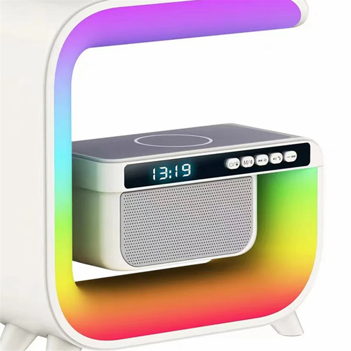 XM-G3 Bluetooth Speaker Alarm Clock 15W Wireless Charging Colorful Light - Image 7
