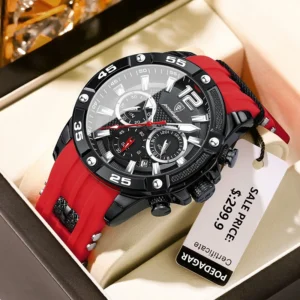 POEDAGAR Silicone Strap Sport Men'S Watch Luxury Stopwatch Waterproof Military Wristwatches - Image 2