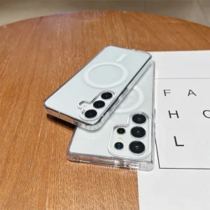 Samsung Galaxy S25 S24 S23 Ultra S22 plus S21 FE A16 A15 A35 A55 Clear Acrylic Slim Cover Magsafe Magnetic Charge Phone Case - Image 4