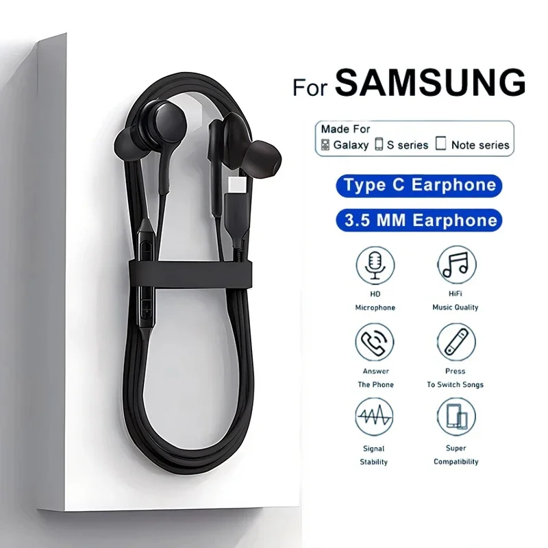 Type C Wired Earphone for Samsung Galaxy S & A Series - Image 1