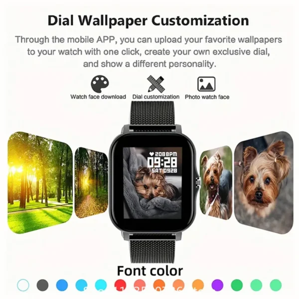 Smart Watch Fitness Clock Health Monitor Waterproof Smartwatch Wireless Call Watches for Men Women IOS