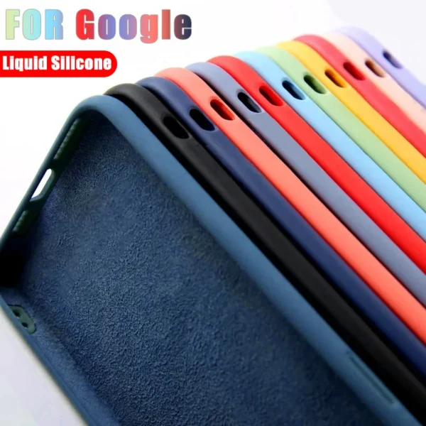 Google Pixel 8 7 6 Pro 6A 7A Shockproof Cover Phone Cases Screen Protection Accessories Liquid Silicone Case