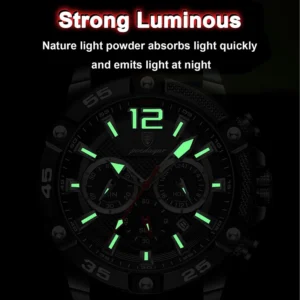 POEDAGAR Silicone Strap Sport Men'S Watch Luxury Stopwatch Waterproof Military Wristwatches - Image 6