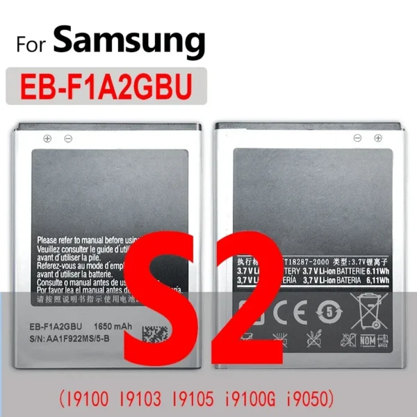 Battery for Galaxy S S2 S3 S4 S5 S6 S7 S8 S9 S10 5G S10E S20 Mini Edge plus Ultra SM G930F I9300 I9305 G950F G925S I9070