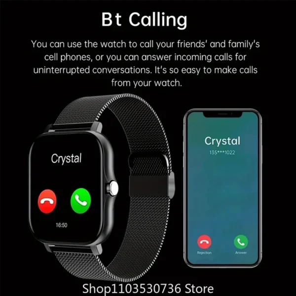 Smart Watch Fitness Clock Health Monitor Waterproof Smartwatch Wireless Call Watches for Men Women IOS